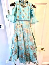 girl's indian beautiful dress in green color 