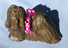 Figurina YORKSHIRE LHASA APSO SHIH TZU BRONZO MALTESE BALDWIN TERRIER DOG #1/50