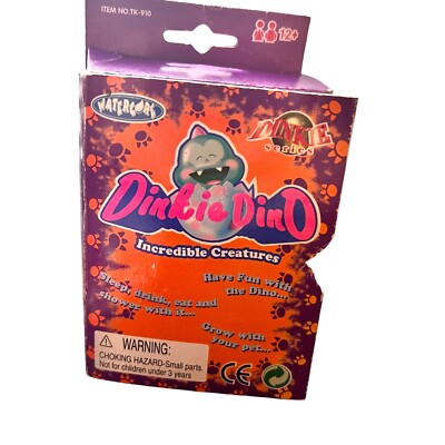 Dinkie Dino Incredible Creatures Virtual Pet Keychain Teal Blue  1997 Open Box