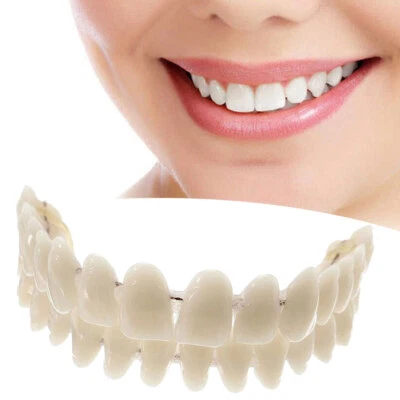 Smile Snap On False Teeth Upper & Lower Dental Veneers Dentures Tooth Cover Kit