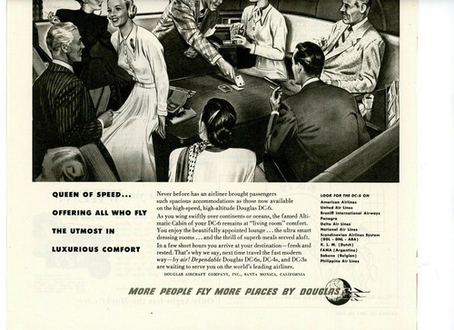 1948 Douglass Aircraft Co If It's A DC-6 Fly More Places Magazine Ad Plane b & w - Picture 3 of 4