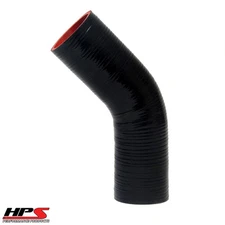 HPS 1-1/8" ID 4-ply Reinforced Silicone 45 Degree Elbow Coupler Hose Black 28mm
