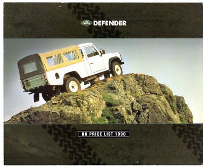 Land Rover Defender Prices & Optional Extras 1990 UK Market Foldout Brochure 