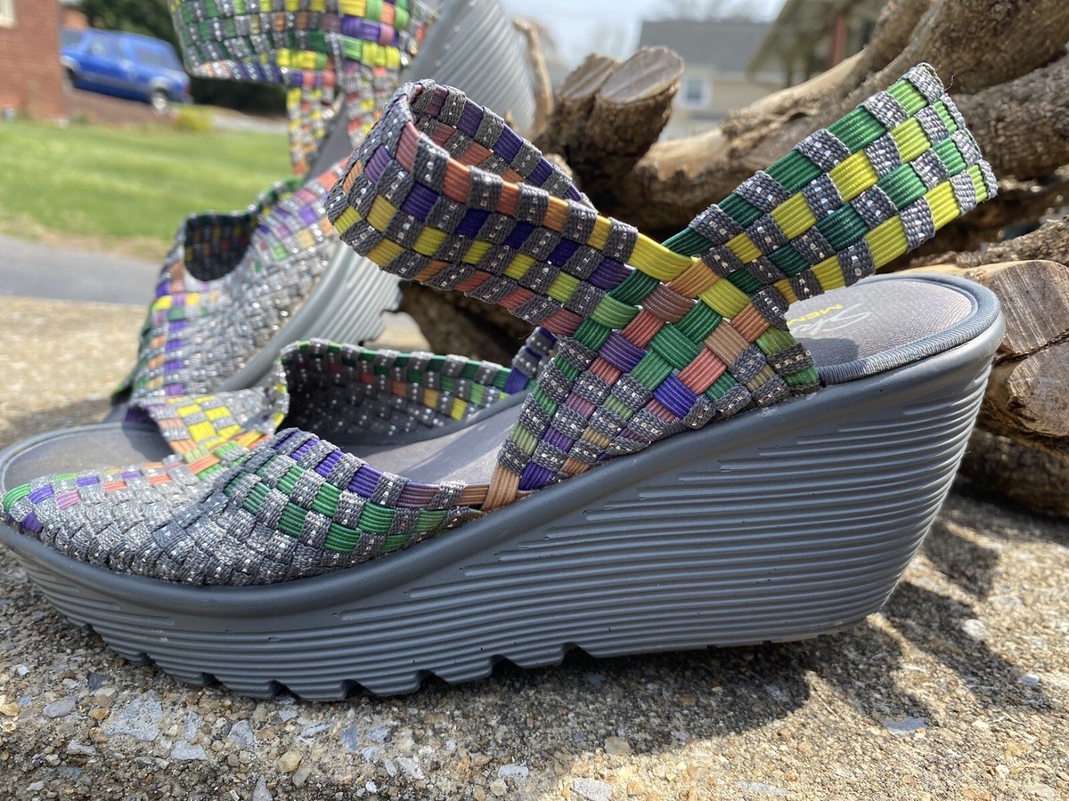 スミレ  Skechers Memory Foam Women's Size 7.5 Grey-Multicolor Slip