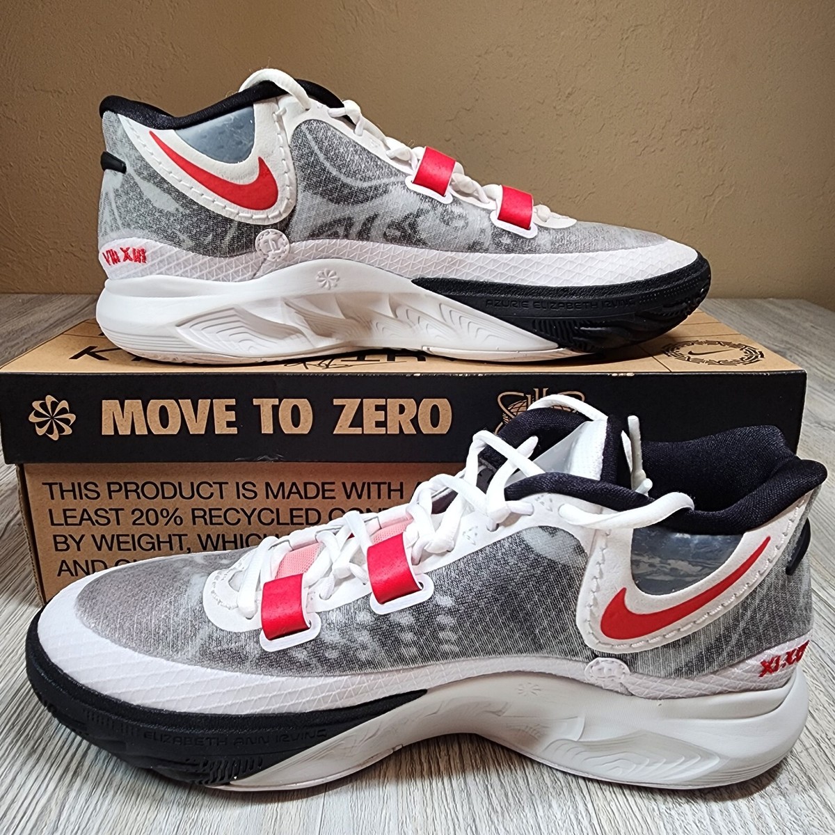 シューズ(男性用) Nike Kyrie 8 Nike Kyrie 8 White/University Red Basketball Shoes Mens Size