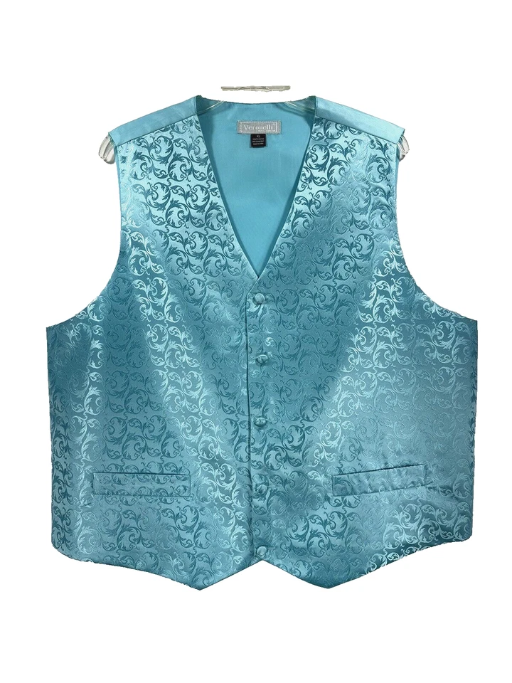 Veronelli Men's Turquoise Vest Turquoise Back 100% Polyester Size XL - Image 3 of 3
