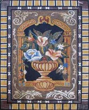 44" Handmade Marble Mosaic Flower  Decorative Tiles For Home Interior Decor