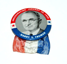 1949 HARRY TRUMAN INAUGURATION campaign pin pinback button political president