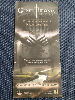 Game of Thrones Tours Pamphlet Brochure Dublin Winterfell Locations Trek Ireland