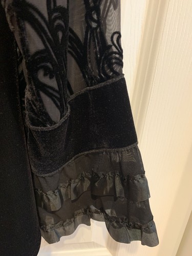 Ania.A silk & velvet gold/black jacket, Sz M, art to wear, whimsigoth, fairy - Picture 10 of 16