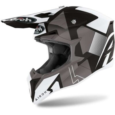 Casco cross Airoh WRAAP S Bianco,grigio,nero Raze