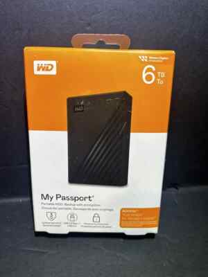 WD 6TB My Passport Portable External Hard Drive HDD-WDBR9S0060BBK-WESN