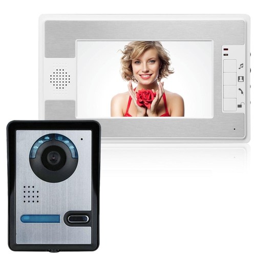 Sistema de seguridad de intercomunicador con cable para puerta de video a color de 7" cámara + monitor - Imagen 1 de 174