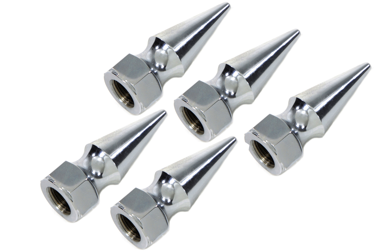 5 CHROME PLATED STEEL SPIKE NUTS 3/8-16 chopper bobber cafe