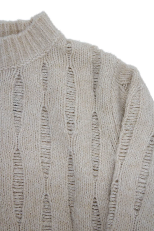 Zara Girls Long Sleeve Round Neck Knit Sweater Nude Size 12Y - Image 3 of 4