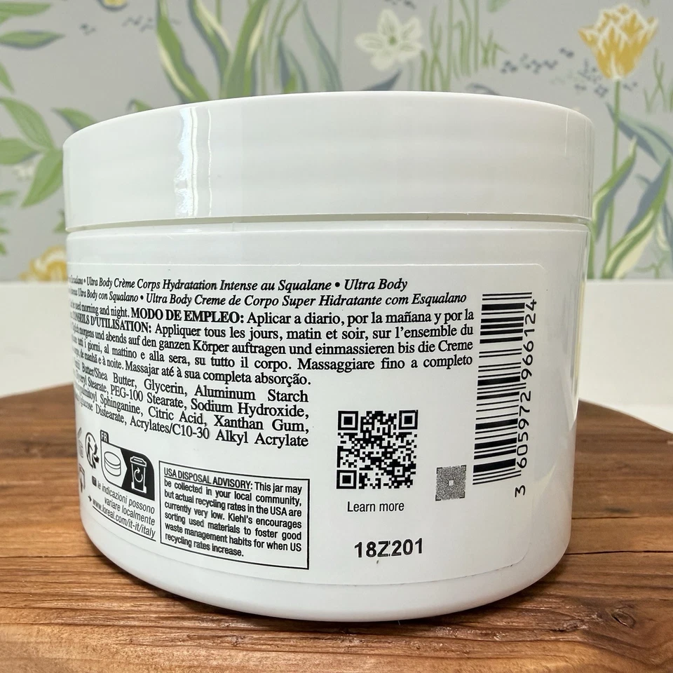 Kiehl’s Ultra BODY MEGA MOISTURE Squalane Cream 8.4 oz / 250mL  Sealed NEW - Image 3 of 4