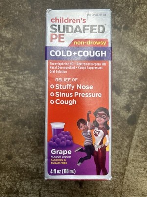Sudafed - Children's PE Grape Flavor Cold+Cough Liquid 4.00 fl oz