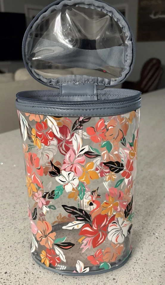 Bolso de loción transparente Vera Bradley redondo floral playa tesoros viaje Foto 3 de 4