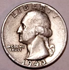 1943-D Washington Quarter - Fine/Very Fine - #0996EA