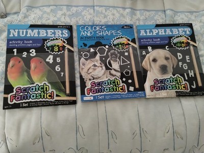 Books-Scratch Off Activity Books- Number,Alphabet,Colors And Shapes