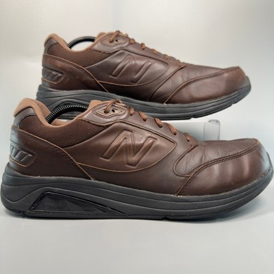 New Balance 928v2 Mens 11 2E EE Wide Walking Shoe Brown Leather Low Lace Sneaker