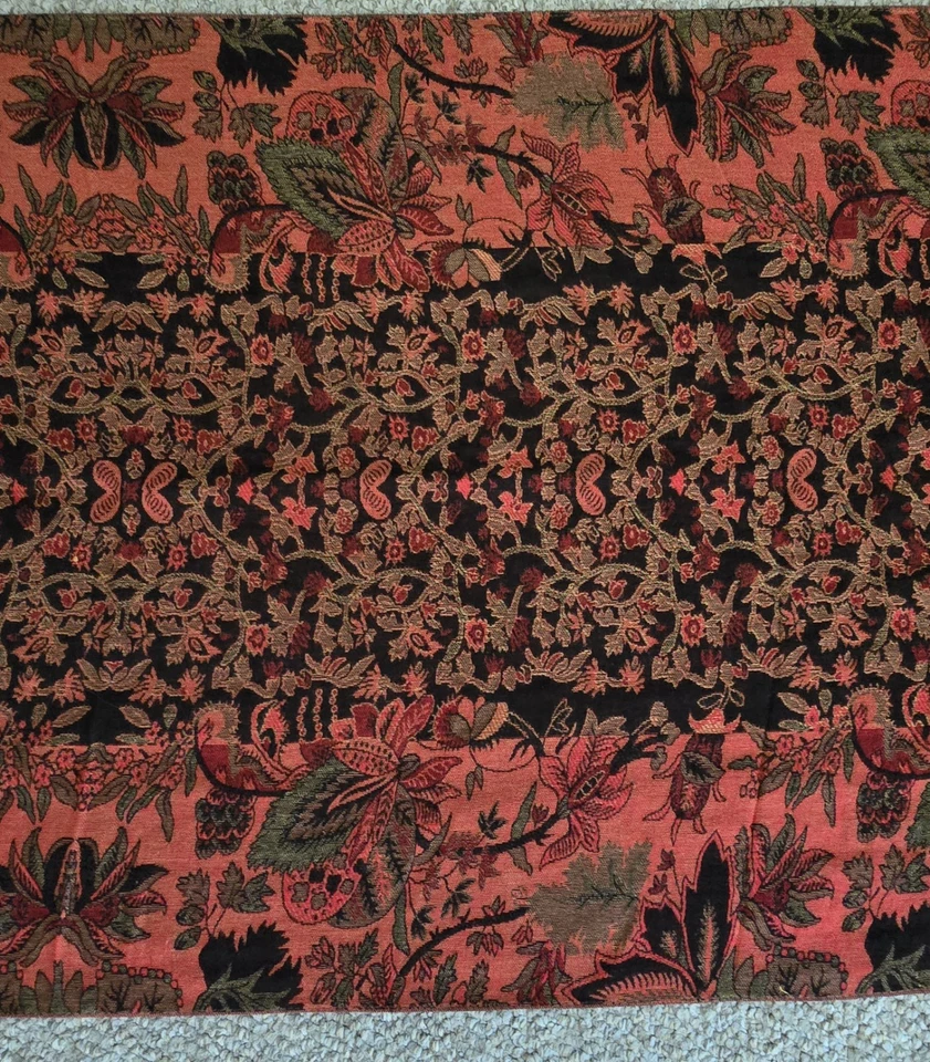 Pashmina Bufanda Mantón Envoltura Cachemira Seda Patrón Floral Hecho en Italia Foto 3 de 4