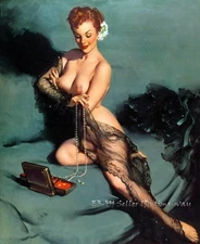 Girl in Bed Nudes Oil painting Wall art Giclee Printed on canvas P705