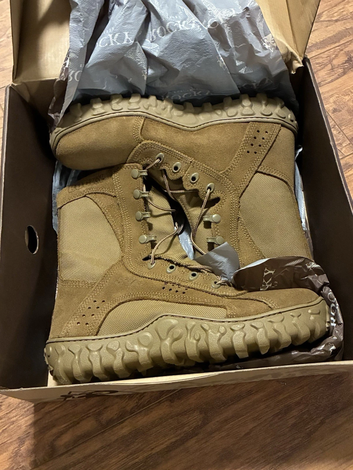 ROCKY S2V Men's Tactical Military Boot Size 7.5 Brown Composite Toe