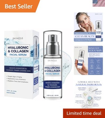 Hyaluronic Acid & Collagen Face Serum - Anti-Aging Hydration - 1.69 Fl oz