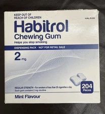 2 Boxes Habitrol Nicotine Gum 2mg Mint Flavor 2 x 204 Pieces ~ Exp 10/2027
