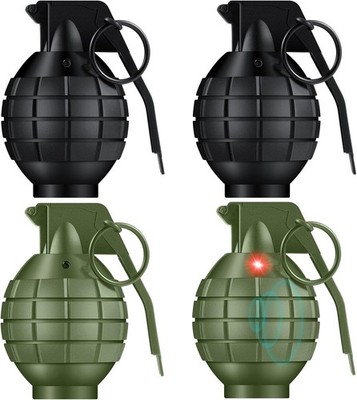 Sratte 4 Pcs Plastic Hand Grenades with Realistic Sound Effects Green, Black
