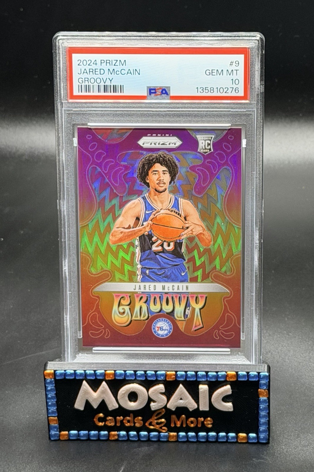 2024 Panini Prizm Jared McCain Groovy Case Hit SSP #9 PSA 10 Gem Rookie RC 76ers