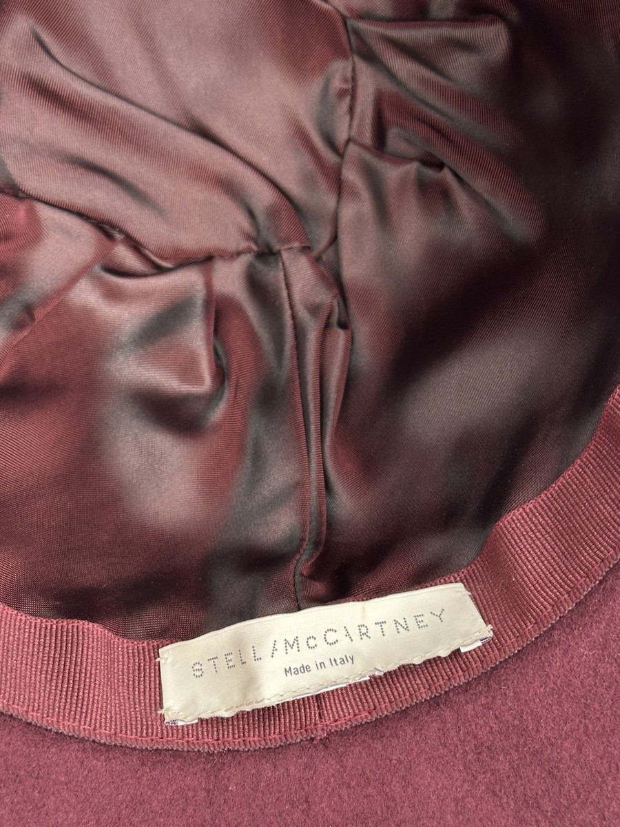 Stella McCartney Fedora Hat Burgundy 100% Wool Size 58 | eBay display picture 3
