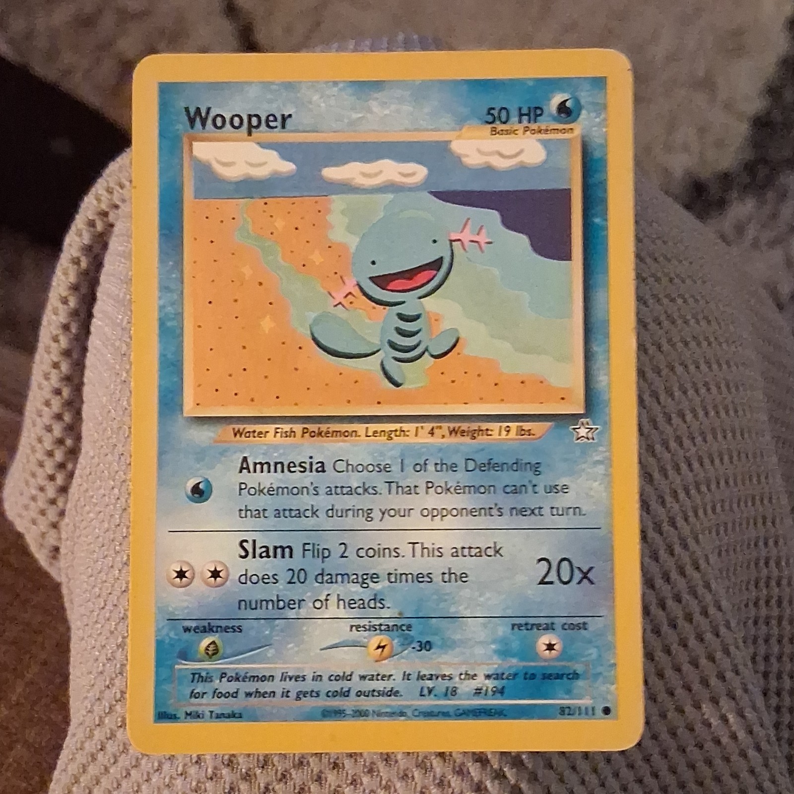 Nintendo Wooper 82/111 Neo Genesis Regular Common Basic HP50 Unlimited