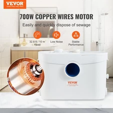 New Macerator Pump, 700W, 9600 L/h Flow, 32.8 ft/10 m Head, Macerator Sewerage