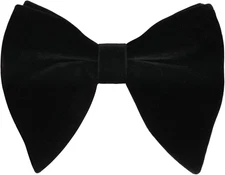 Velvet Pre-tied Adjustable Bow Tie for Men Oversize Formal Solid Tuxedo Bowtie