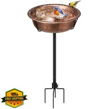VIVOHOME 13'' Bronze Outdoor Bird Bath Bowl Metal Stake