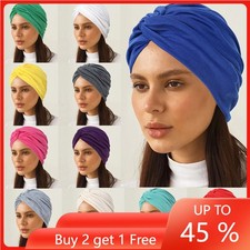 Indian Women Knot Twist Turban Hijab Hat Muslim Hair Loss Cover Chemo Cap Bonnet