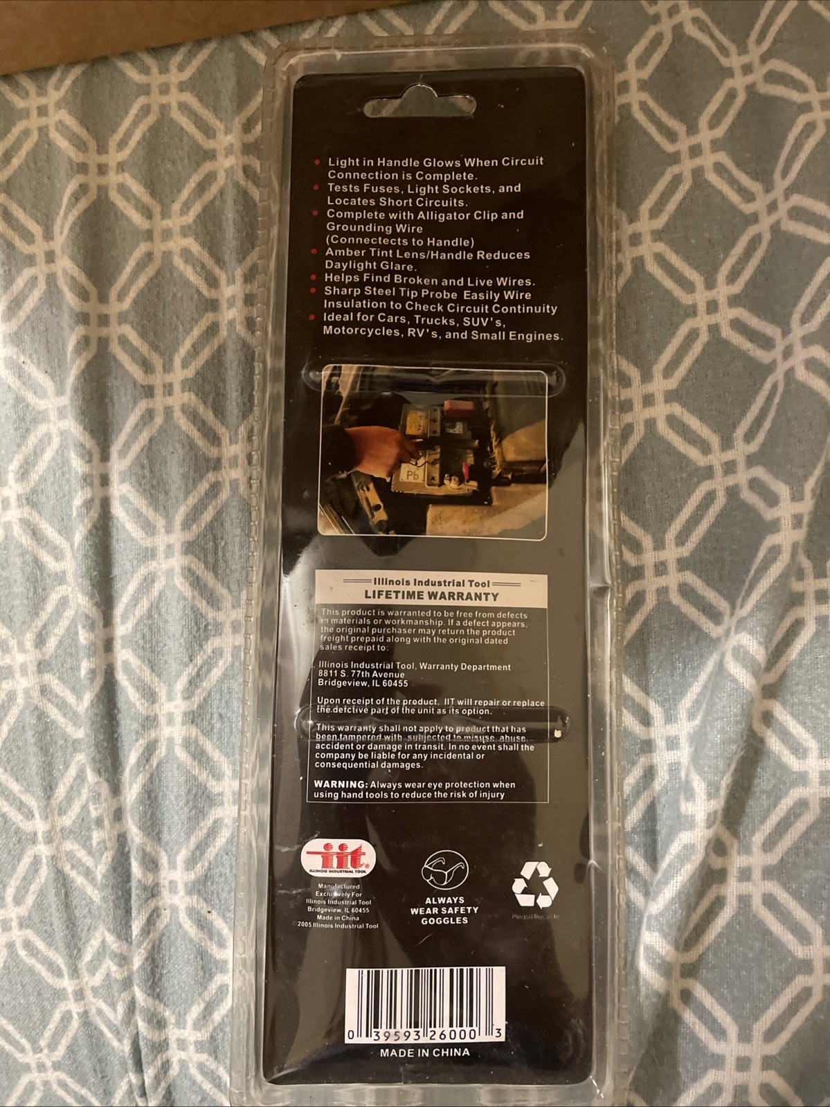 Circuit Tester 6-12V Volt, Illinois Industrial Tool, New