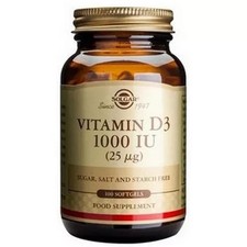 Solgar Vitamin D3 1000 IU 25µg 100 Softgels – Sunshine Vitamin for Immune Health