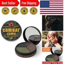 Easy Apply 3-Color Camouflage Face Paint - Compact  Sweat Resistant Can