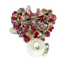Dior Le C ur des Papillons Ring Pearl Accents Size L 13-14 JPN / US 7-7.5
