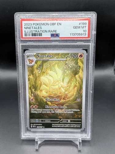Pokemon 2023 Ninetales 199/197 Illustration Rare Obsidian Flames GEM MINT PSA 10