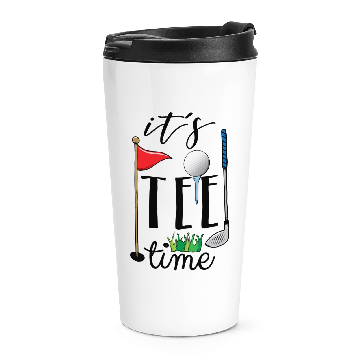 It's Tee Time Travel Mug Cup Funny Golf Dad Father's Day Thermal