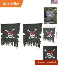 Authentic 2pcs Pirate-Themed Flag Set for Halloween and Themed Celebrations