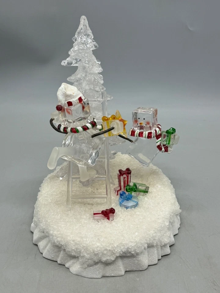 Plástico Transparente LED Iluminación Decoración Navidad Muñecos de Nieve Esmerilados Regalos Árbol LEER Foto 3 de 4