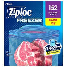 Ziploc Gallon Freezer Bags with New Stay Open Design (152 ct.) Great Price