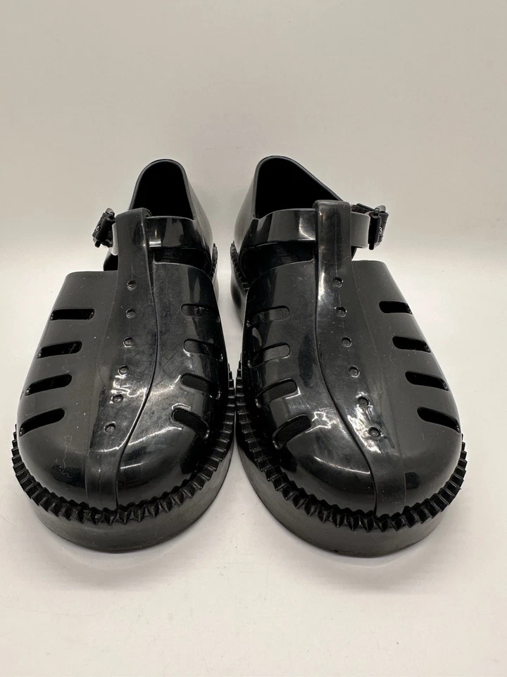 Mini Melissa Aranha 79/16 Black Jelly Sandals Fisherman Mary Jane Toddler 11 - Image 2 of 4