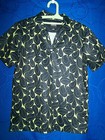 Womens Ashworth Weather Systems Chartreuse Black Patterned Knit Top Size M