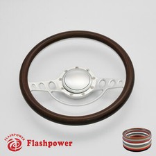 14 Billet Steering Wheel Wood Half Wrap Ford Fairlane Galaxie Ltd Ranch Whorn